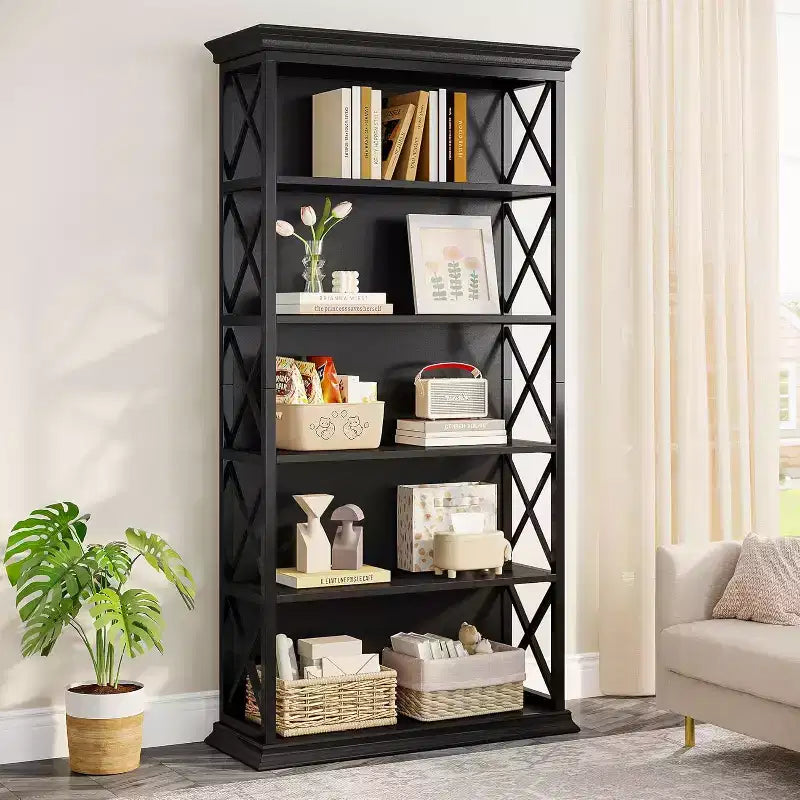 Bibliothèque Tribesign à 6 niveaux de 180 cm, étagère de rangement sur pied