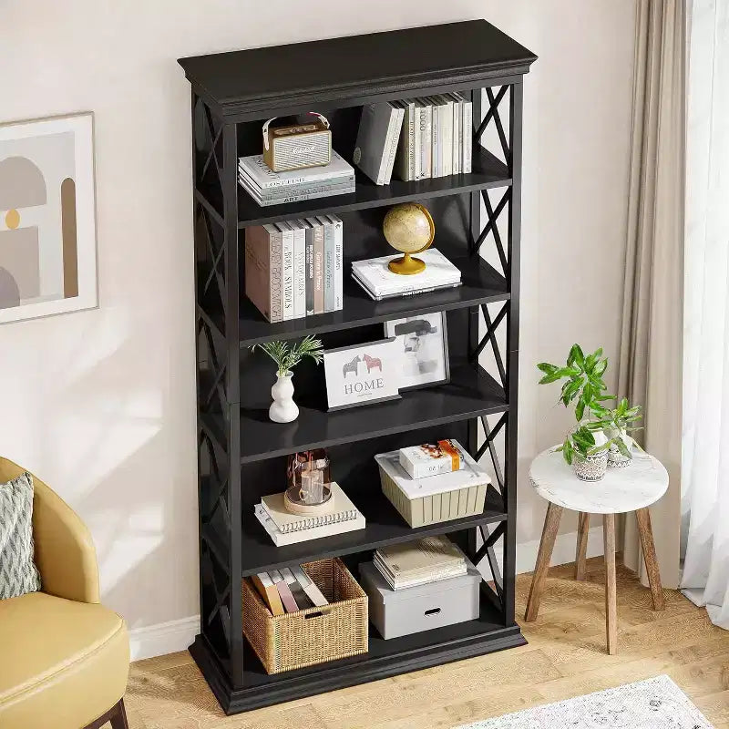 Bibliothèque Tribesign à 6 niveaux de 180 cm, étagère de rangement sur pied