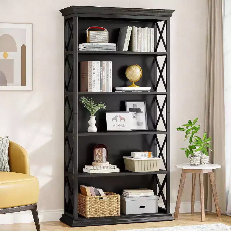 Bibliothèque Tribesign à 6 niveaux de 180 cm, étagère de rangement sur pied