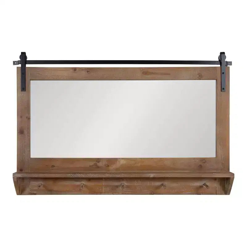 Miroir mural encadré 42 x 27 Cates avec étagère et crochets - Kate & Laurel All Things Decor