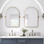 Dovelina Miroir mural décoratif pivotant à cadre métallique arqué avec coins arrondis, cadre 36x24 (lot de 2) - Or