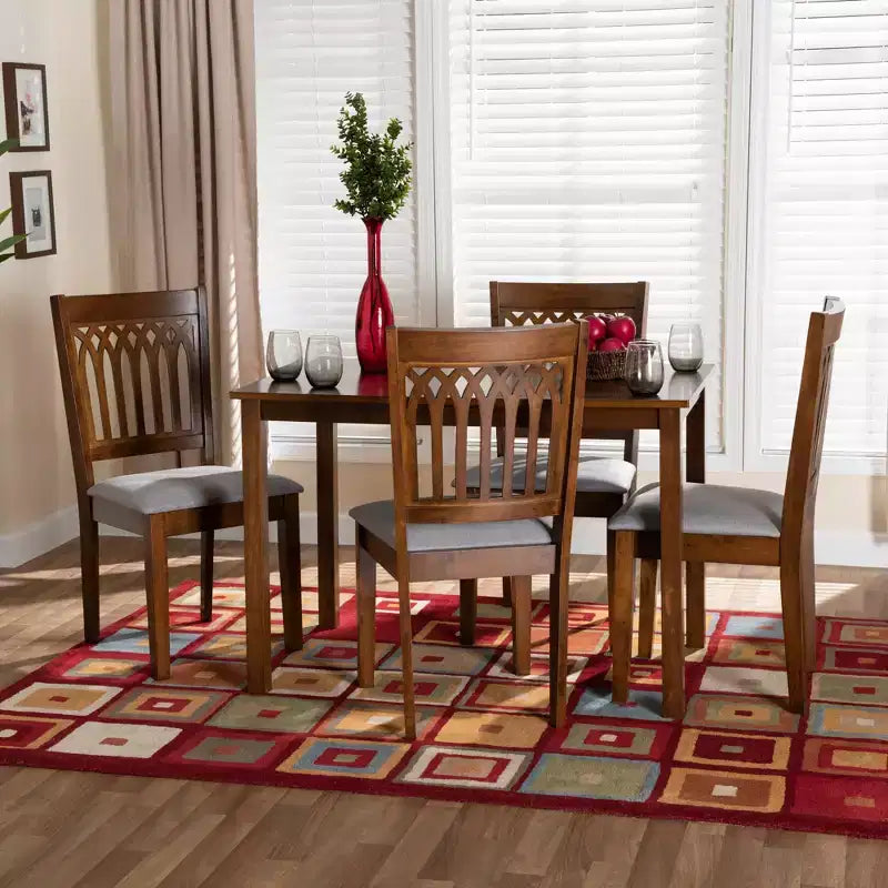 Ensemble de salle à manger Baxton Studio Genesis moderne en tissu et bois