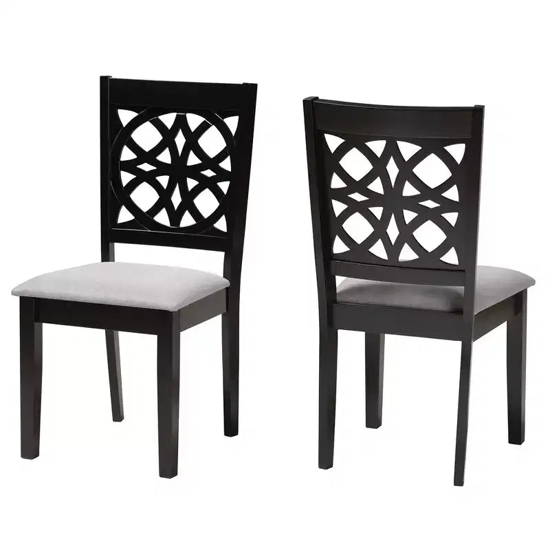 Lot de chaises de salle à manger modernes en tissu et bois Baxton Studio Abigail