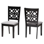 Lot de chaises de salle à manger modernes en tissu et bois Baxton Studio Abigail