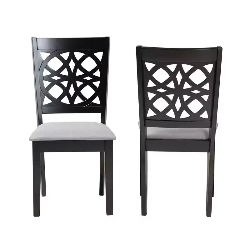 Lot de chaises de salle à manger modernes en tissu et bois Baxton Studio Abigail