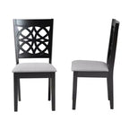 Lot de chaises de salle à manger modernes en tissu et bois Baxton Studio Abigail