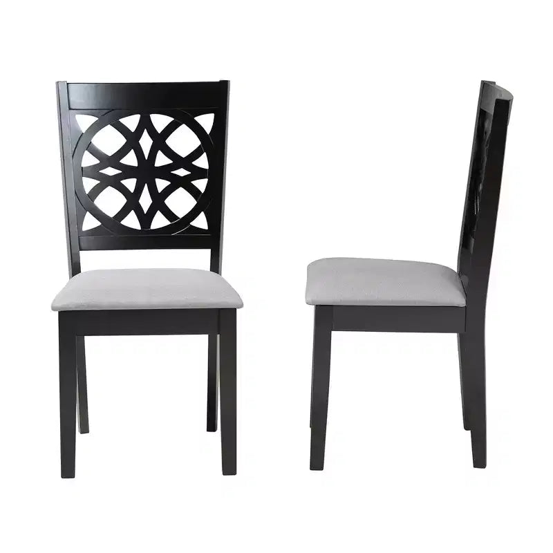 Lot de chaises de salle à manger modernes en tissu et bois Baxton Studio Abigail
