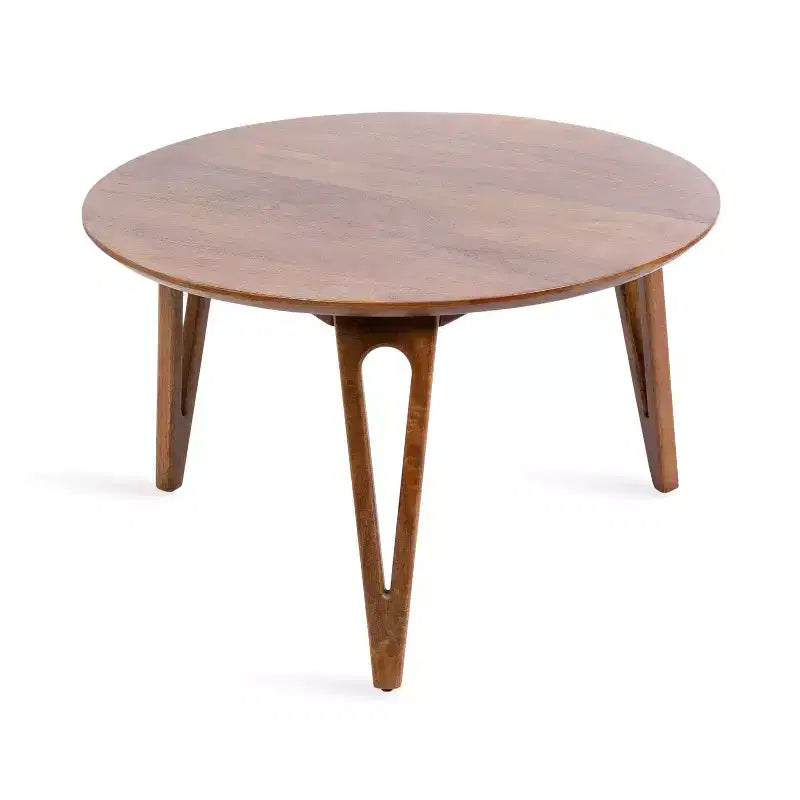 Table basse ronde Kate et Laurel Kershaw, 30x30x19, Noyer Marron
