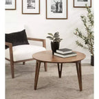 Table basse ronde Kate et Laurel Kershaw, 30x30x19, Noyer Marron
