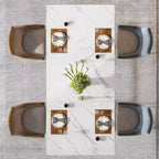 Table à manger rectangulaire Lantine de 63 pouces pour 4 à 6 personnes, table à manger moderne pour salle à manger, cuisine, salon