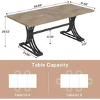 Table à manger rectangulaire Lantine de 63 pouces pour 4 à 6 personnes, table à manger moderne pour salle à manger, cuisine, salon
