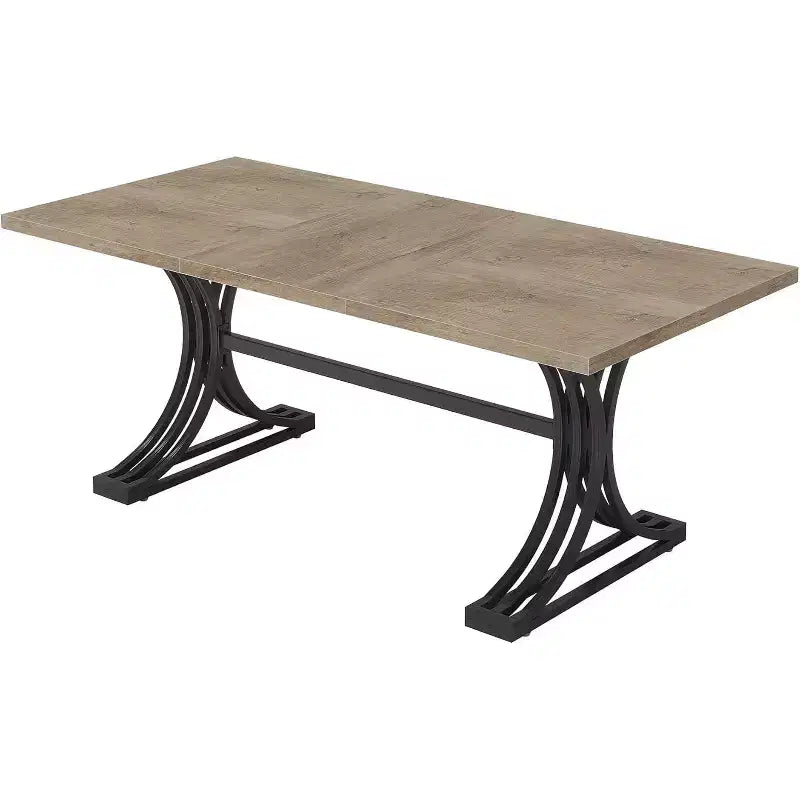 Table à manger rectangulaire Lantine de 63 pouces pour 4 à 6 personnes, table à manger moderne pour salle à manger, cuisine, salon