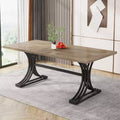 Table à manger rectangulaire Lantine de 63 pouces pour 4 à 6 personnes, table à manger moderne pour salle à manger, cuisine, salon