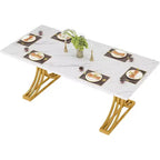 Lantine 63-inch Rectangular Dining Table for 4 to 6, Modern Dinner Table for Dining Room, Kitchen, Living Room
