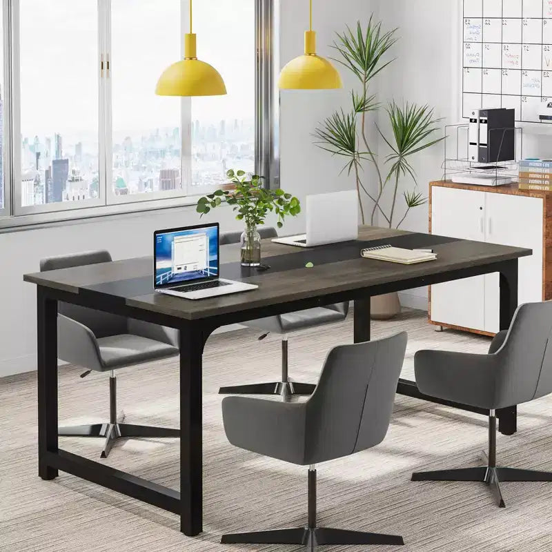Tribesigns Bureau d'ordinateur moderne de 160 cm, poste de travail de salle de conférence pour bureau à domicile