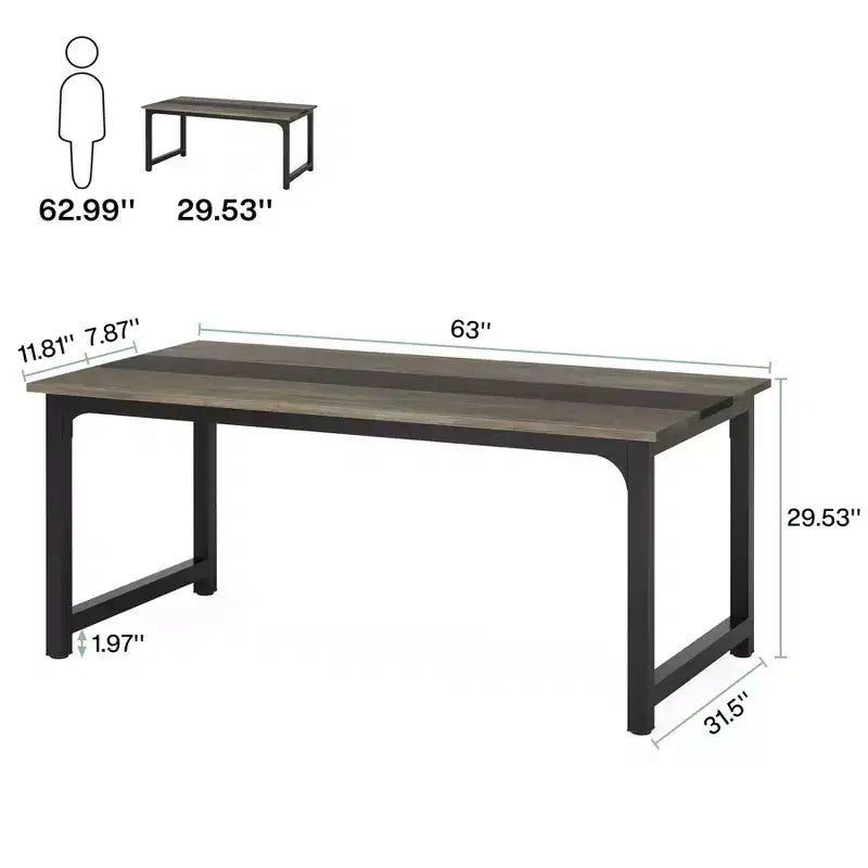 Tribesigns Bureau d'ordinateur moderne de 160 cm, poste de travail de salle de conférence pour bureau à domicile