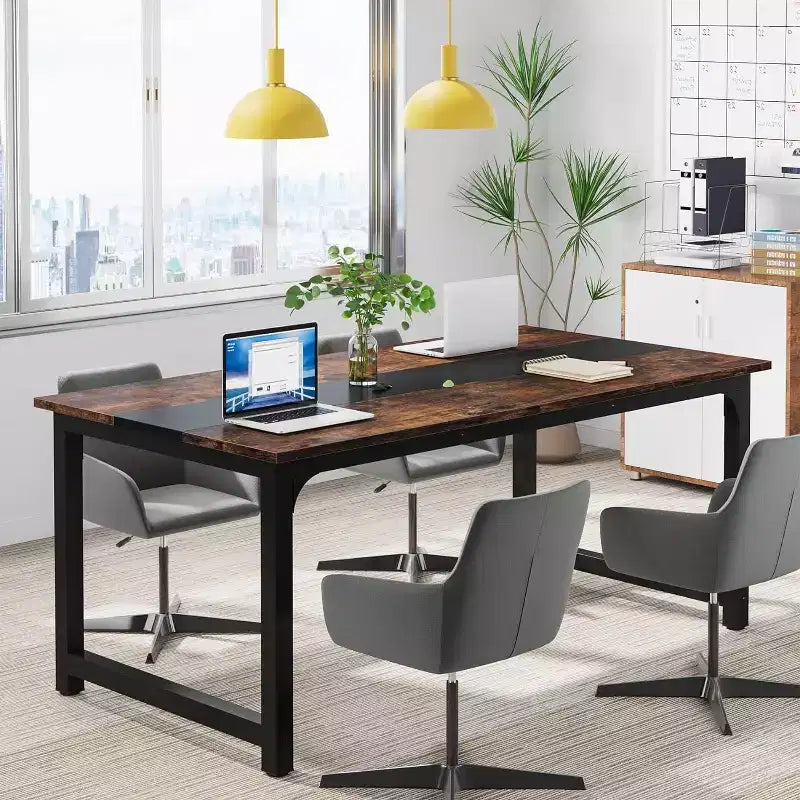 Tribesigns Bureau d'ordinateur moderne de 160 cm, poste de travail de salle de conférence pour bureau à domicile