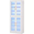 Tribesigns Shoe Cabinet with LED Lights, 8-Tier Shoe Organizer Storage Rack with Adjustable Shelf