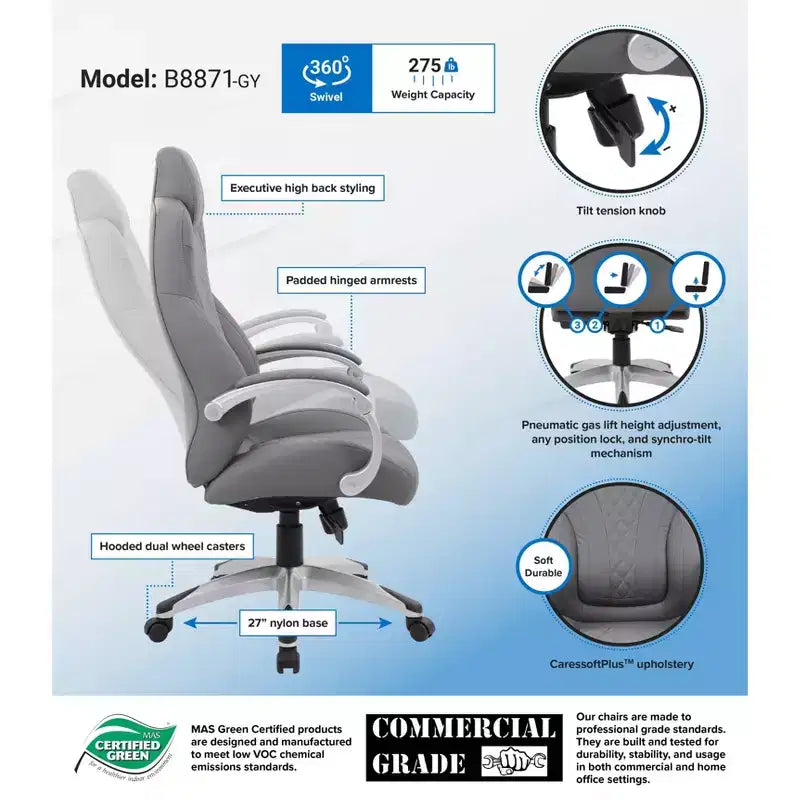 Fauteuil de direction Boss Office Products à accoudoirs articulés