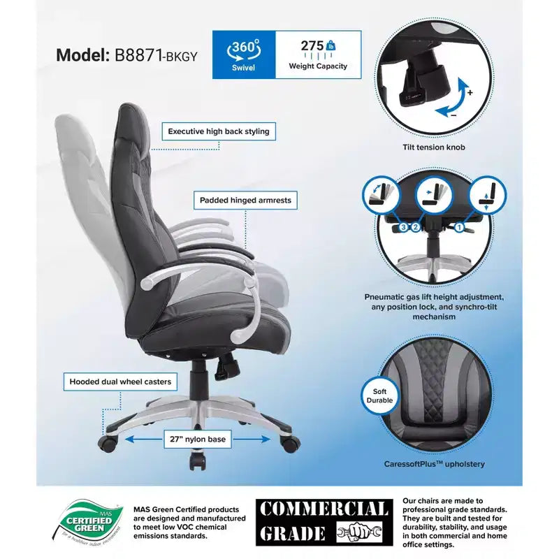 Fauteuil de direction Boss Office Products à accoudoirs articulés
