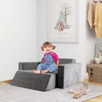 Canapé de jeu modulaire pour enfants Costway 8 PCS avec housse amovible pour salle de jeux et chambre à coucher intérieur rose/gris