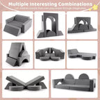 Canapé de jeu modulaire pour enfants Costway 8 PCS avec housse amovible pour salle de jeux et chambre à coucher intérieur rose/gris