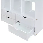 Lit mezzanine double/grand format avec grandes étagères, bureau et éclairage LED 4A - ModernLuxe