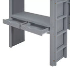 Lit mezzanine double/grand format avec grandes étagères, bureau et éclairage LED 4A - ModernLuxe