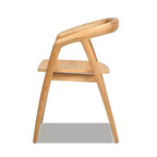 Chaise de salle à manger Simeon 21 en bois de chêne scandinave sculpté, chêne brun naturel chaud