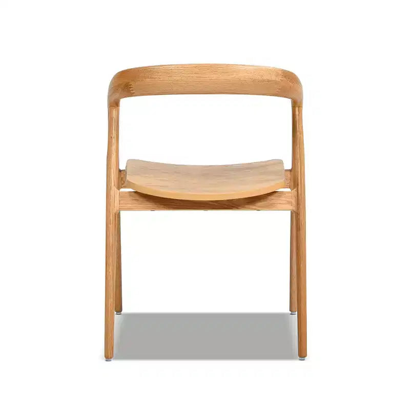 Chaise de salle à manger Simeon 21 en bois de chêne scandinave sculpté, chêne brun naturel chaud