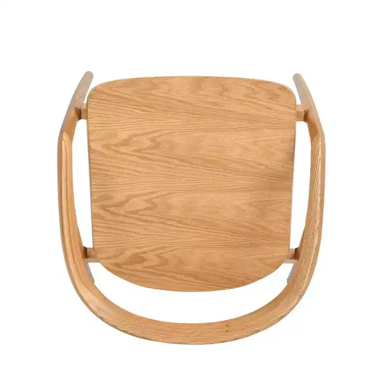Chaise de salle à manger Simeon 21 en bois de chêne scandinave sculpté, chêne brun naturel chaud