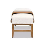 Banc de téléphone moderne Billie 52 avec étagère coulissante, Boucle Blanc Ivoire