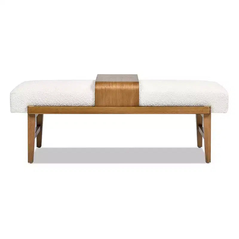 Banc de téléphone moderne Billie 52 avec étagère coulissante, Boucle Blanc Ivoire