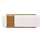Banc de téléphone moderne Billie 52 avec étagère coulissante, Boucle Blanc Ivoire