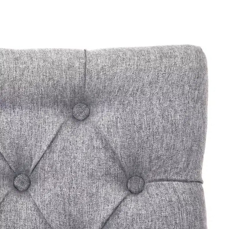 Tabouret de bar à oreilles rembourré WestinTrends 29 en lin avec boutons touffetés (Lot de 2), Gris