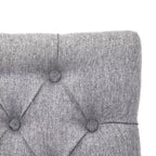 Tabouret de bar à oreilles rembourré WestinTrends 29 en lin avec boutons touffetés (Lot de 2), Gris