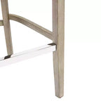 Tabouret de bar à oreilles rembourré WestinTrends 29 en lin avec boutons touffetés (Lot de 2), Gris