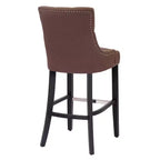 Tabouret de bar à oreilles capitonné en tissu de lin WestinTrends 29", marron