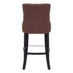 Tabouret de bar à oreilles capitonné en tissu de lin WestinTrends 29", marron