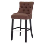 Tabouret de bar à oreilles capitonné en tissu de lin WestinTrends 29", marron