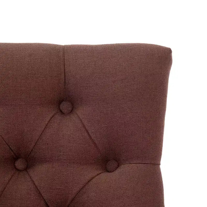 Tabouret de bar à oreilles capitonné en tissu de lin WestinTrends 29", marron