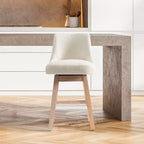 Tabouret de bar WestinTrends 26, hauteur comptoir, pivotant, rembourré, crème