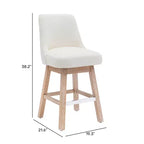 Tabouret de bar WestinTrends 26, hauteur comptoir, pivotant, rembourré, crème