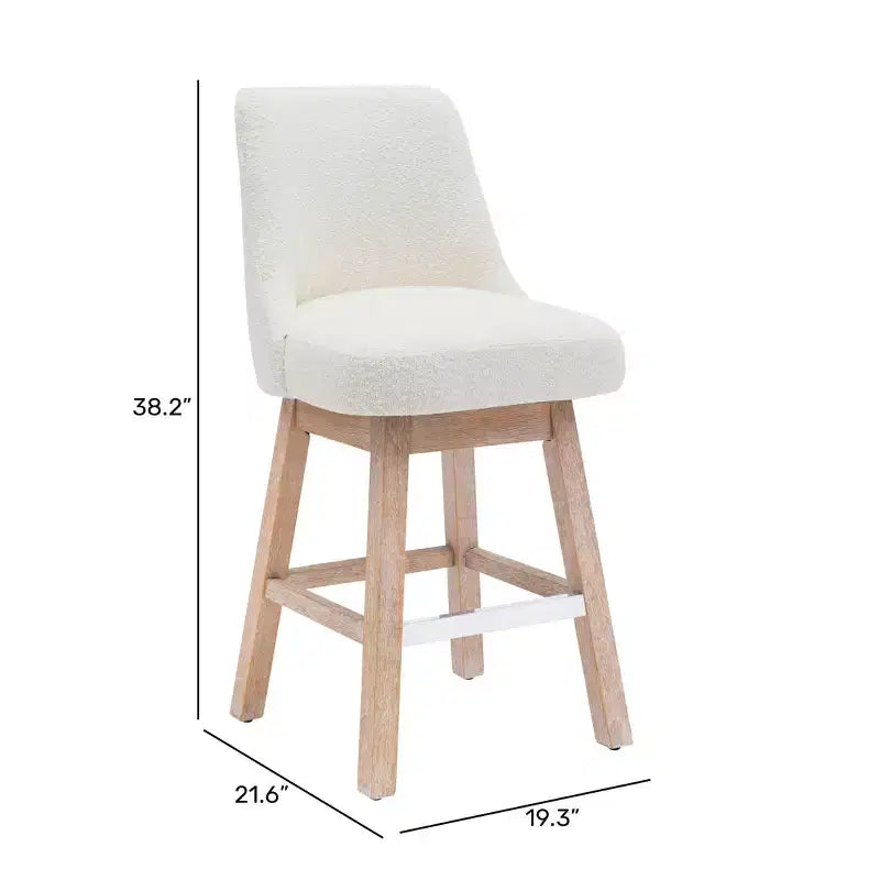 Tabouret de bar WestinTrends 26, hauteur comptoir, pivotant, rembourré, crème