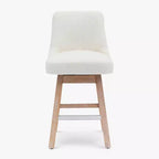 Tabouret de bar WestinTrends 26, hauteur comptoir, pivotant, rembourré, crème