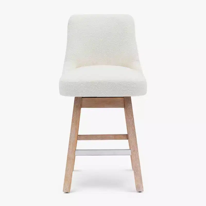 Tabouret de bar WestinTrends 26, hauteur comptoir, pivotant, rembourré, crème