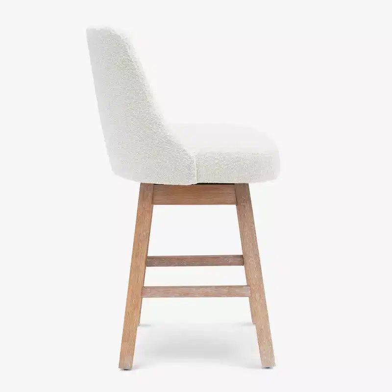Tabouret de bar WestinTrends 26, hauteur comptoir, pivotant, rembourré, crème