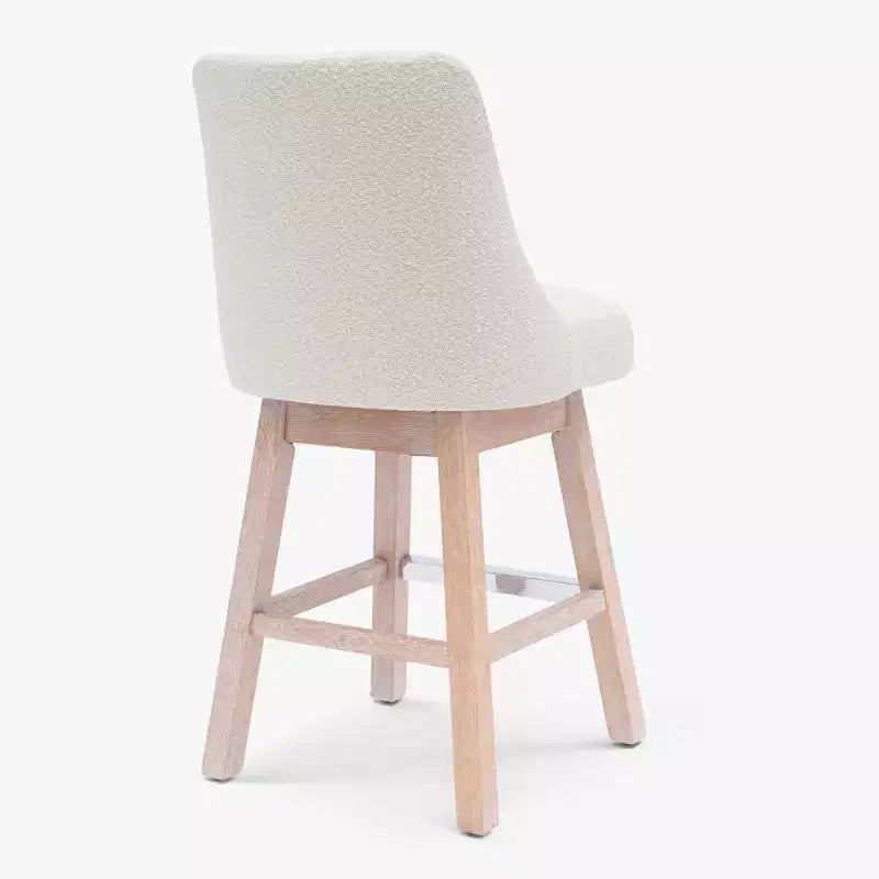 Tabouret de bar WestinTrends 26, hauteur comptoir, pivotant, rembourré, crème
