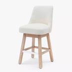 Tabouret de bar WestinTrends 26, hauteur comptoir, pivotant, rembourré, crème