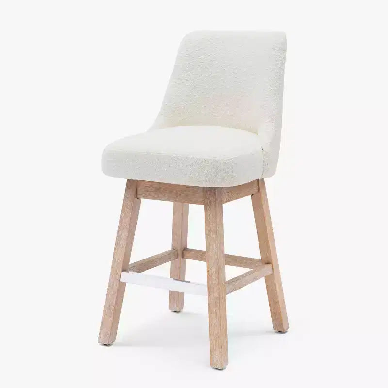 Tabouret de bar WestinTrends 26, hauteur comptoir, pivotant, rembourré, crème